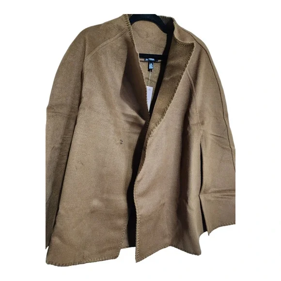 Bloomingdale's Exclusive Aqua Women's Lapel Collar Camel Tan Winter Cape - Picture 9 of 11